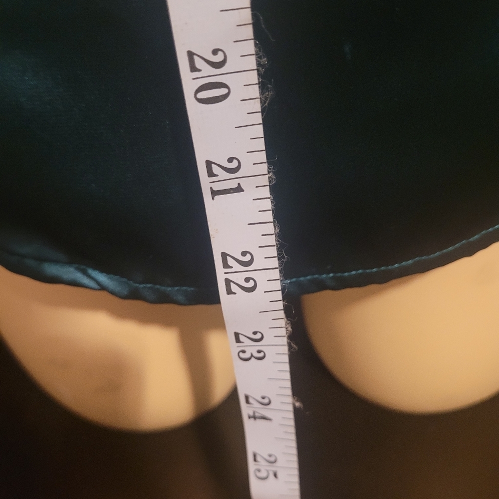 George Stretch Satin Blouse S (4/6) Teal Button Down Shirt Long Sleeve Shimmer - Picture 5 of 5